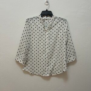 Polka Dot Women's Silky Cropped Blouse